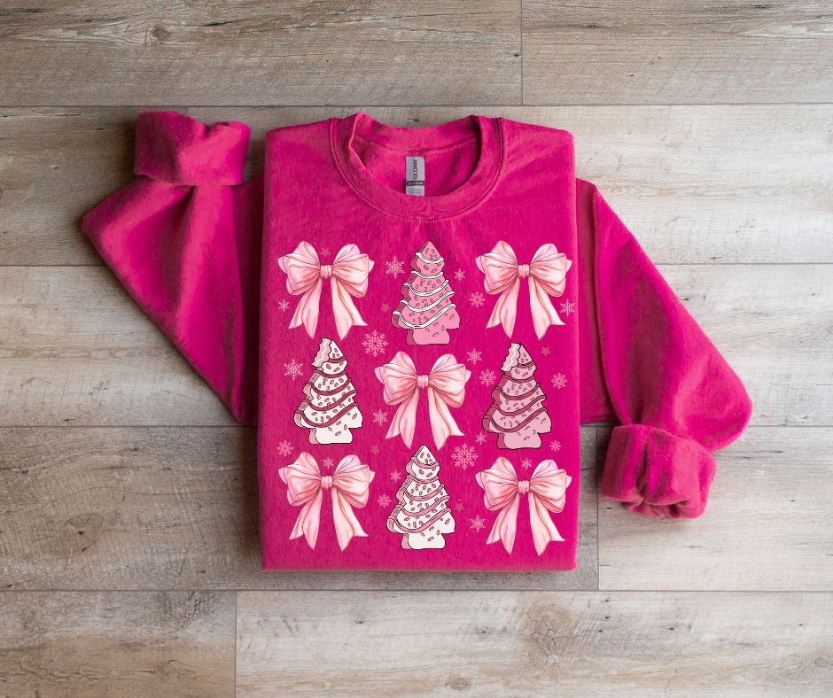 Pink Christmas Cake Bows Shirt