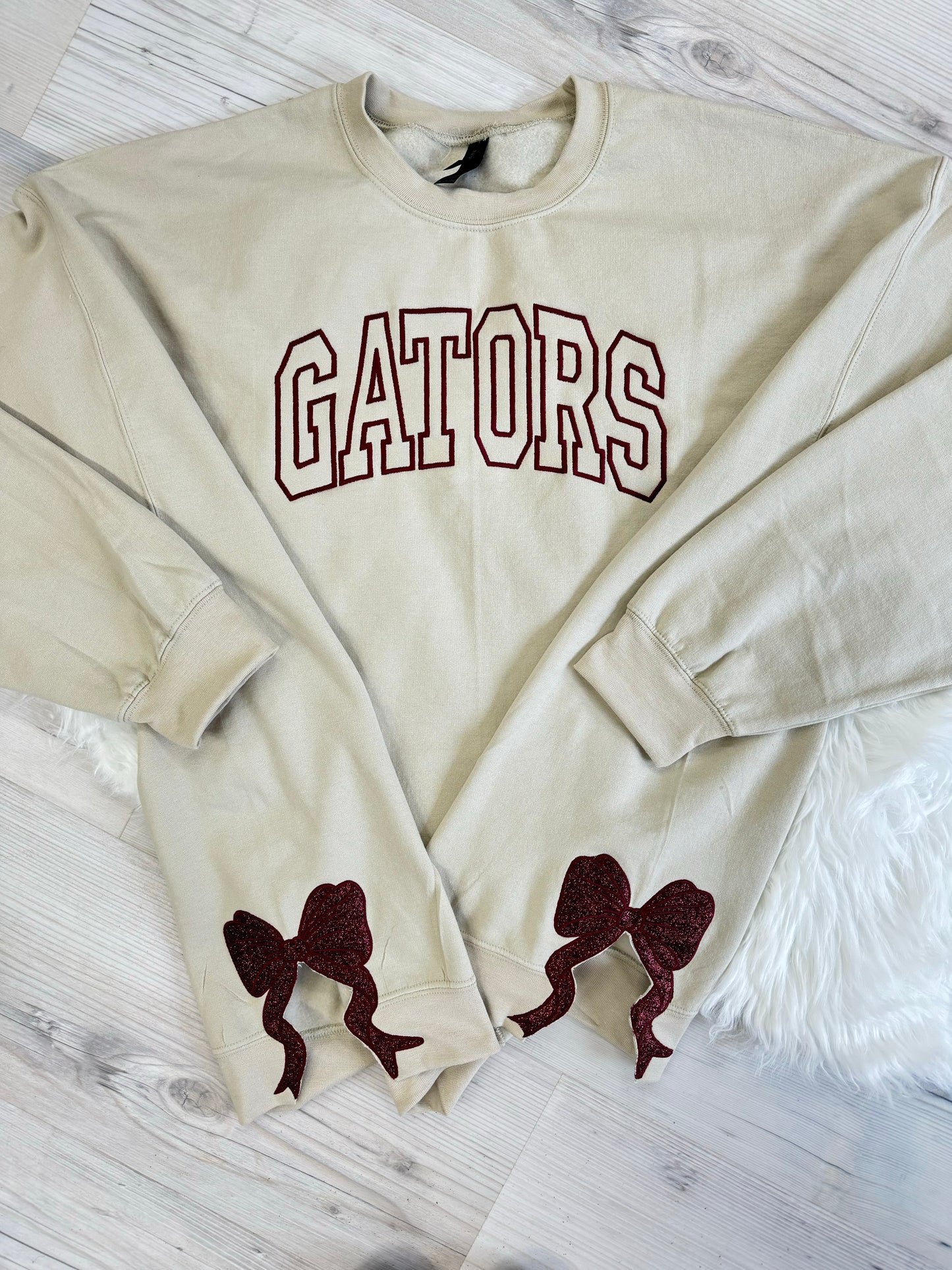 School Mascot & Bows Embroidered Pullover