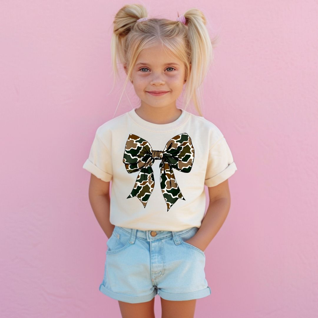 Youth Old School Camo Bow Shirt