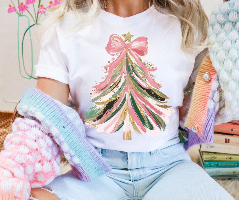 Brush Strokes Christmas Tree Shirt