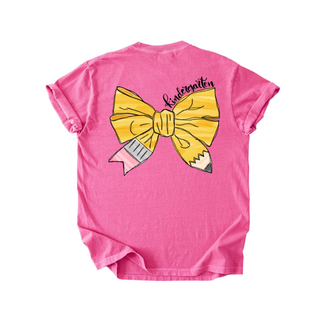 Youth Monogram And Pencil Bow Shirt