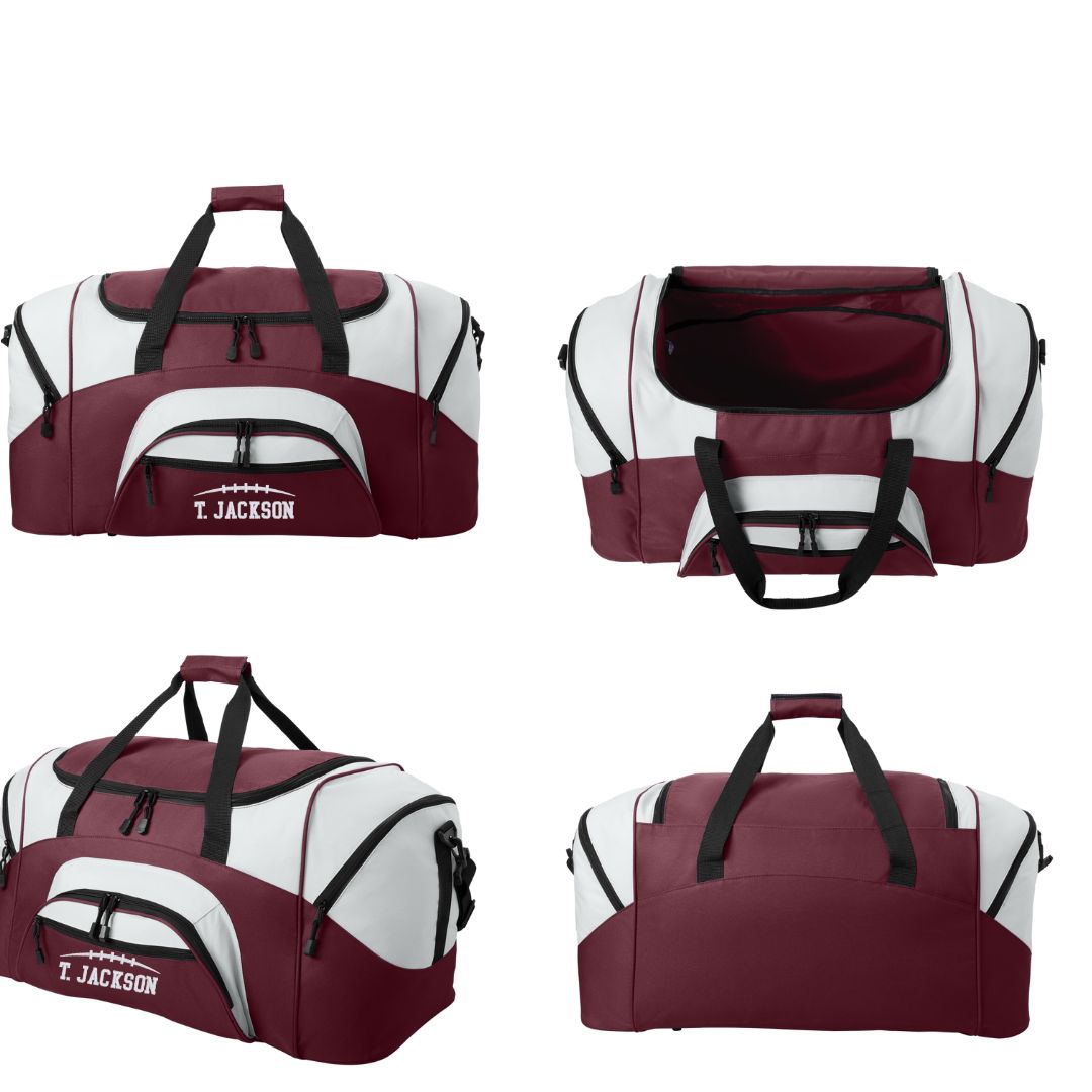 Sports Duffel Bag with Embroidered Name