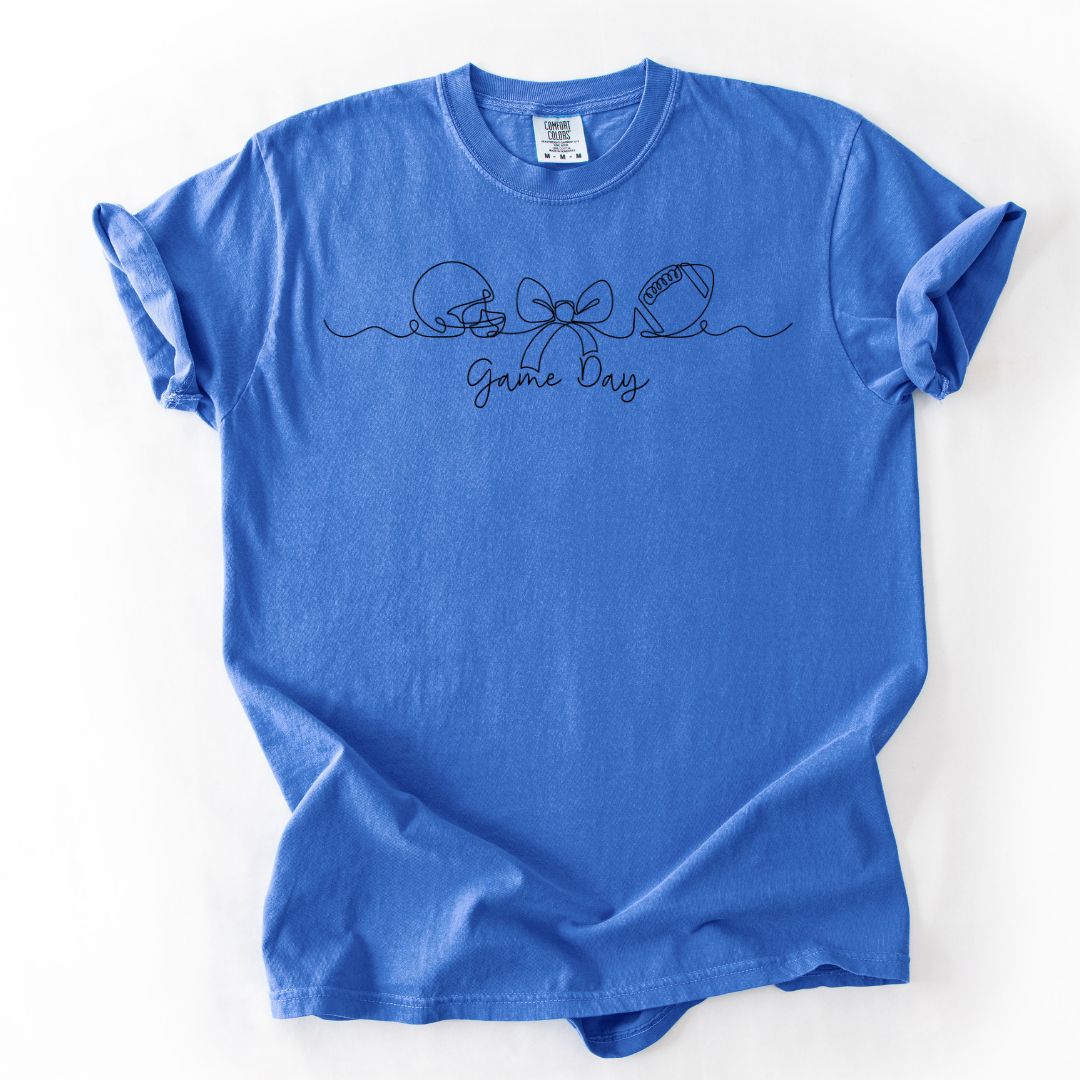 Game Day Football Bow Adult Shirt