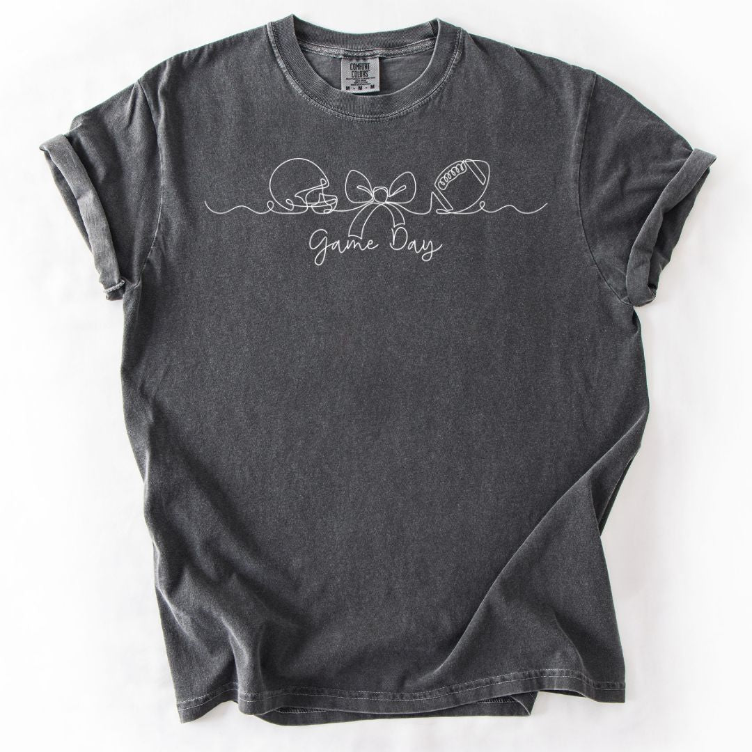 Game Day Football Bow Adult Shirt