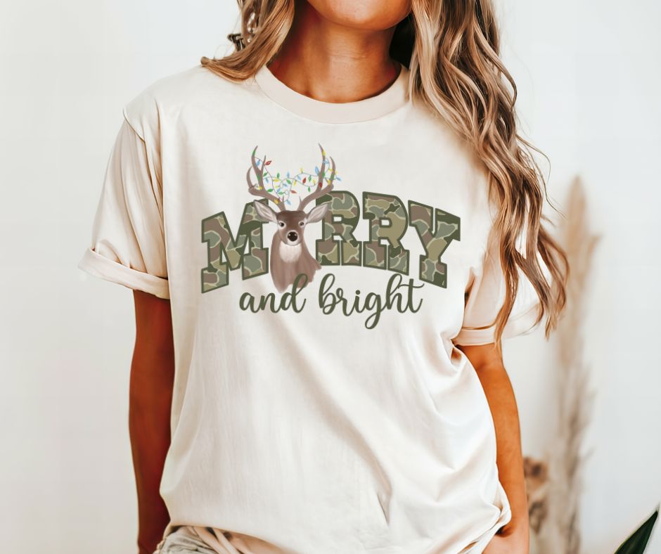 Merry and Bright Deer Shirt