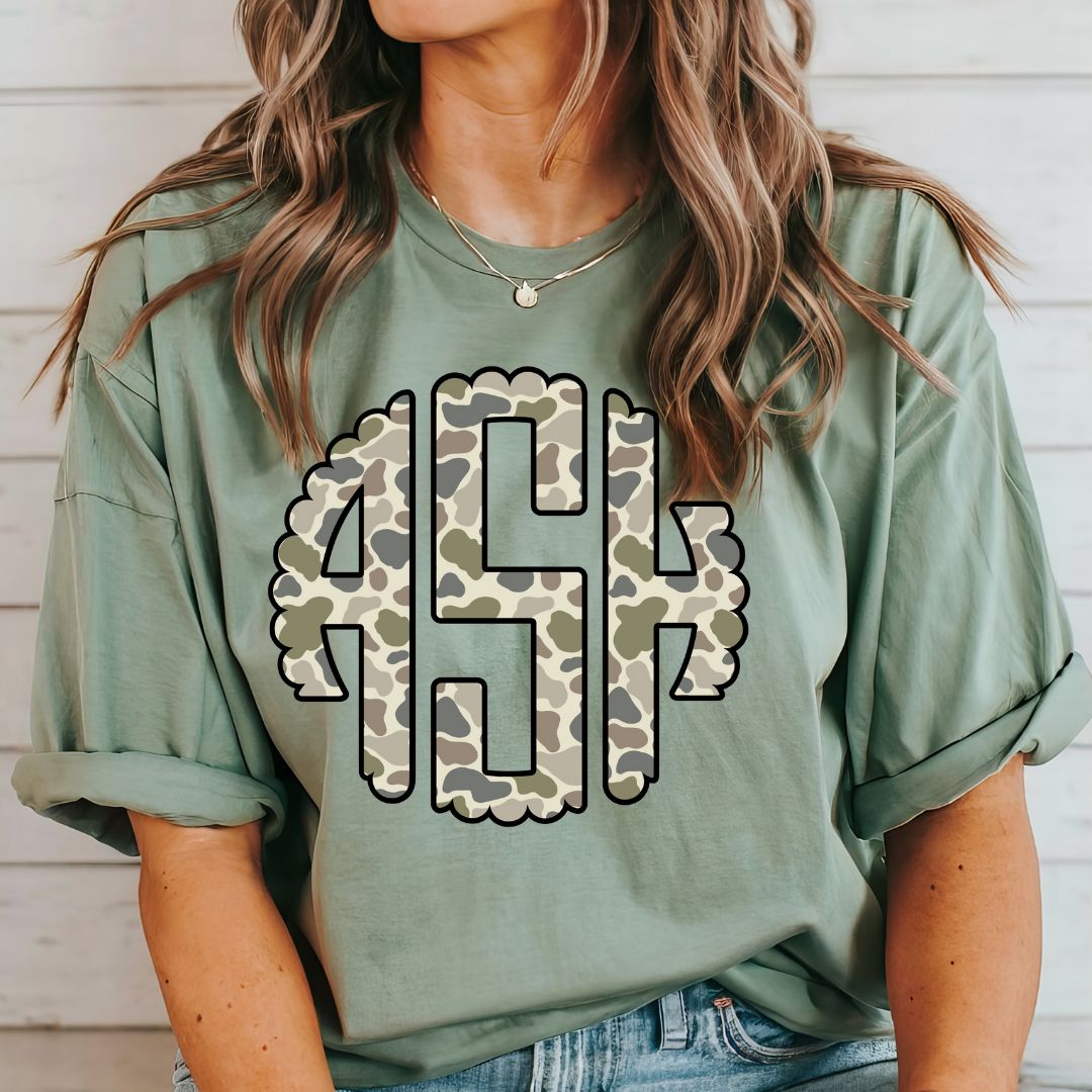 Adult Monogram Old School Camo Tee & Sweatshirt