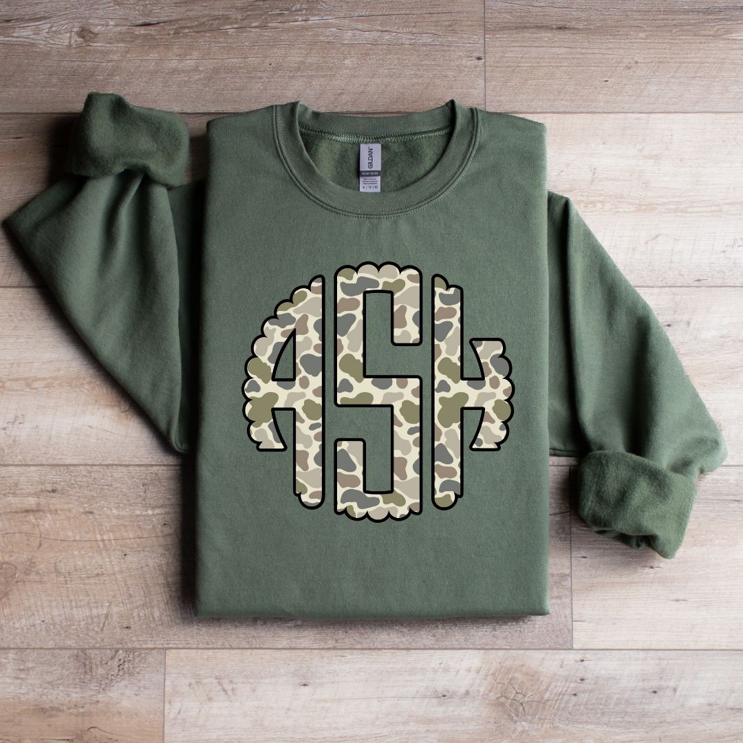 Adult Monogram Old School Camo Tee & Sweatshirt