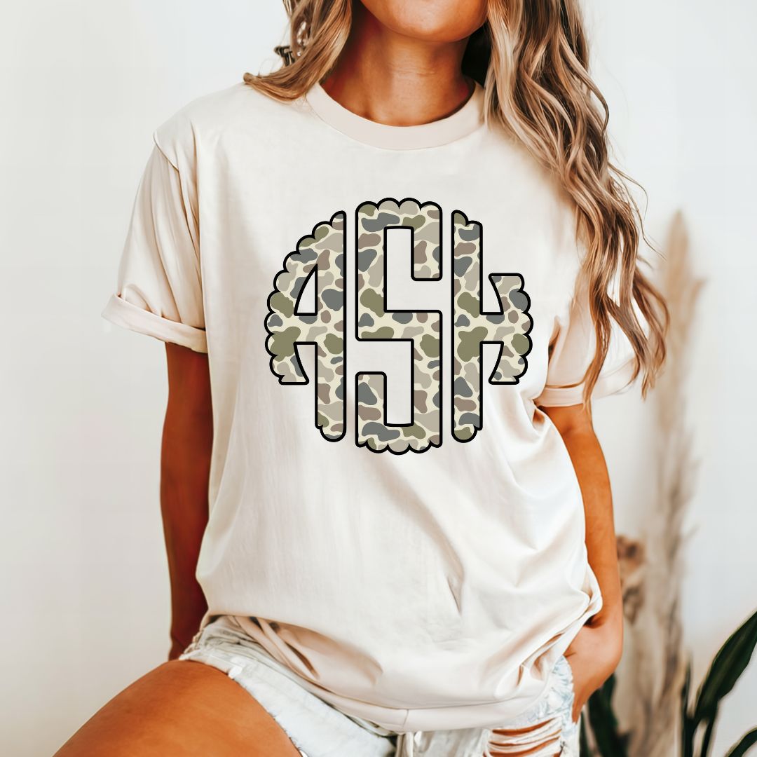 Adult Monogram Old School Camo Tee & Sweatshirt