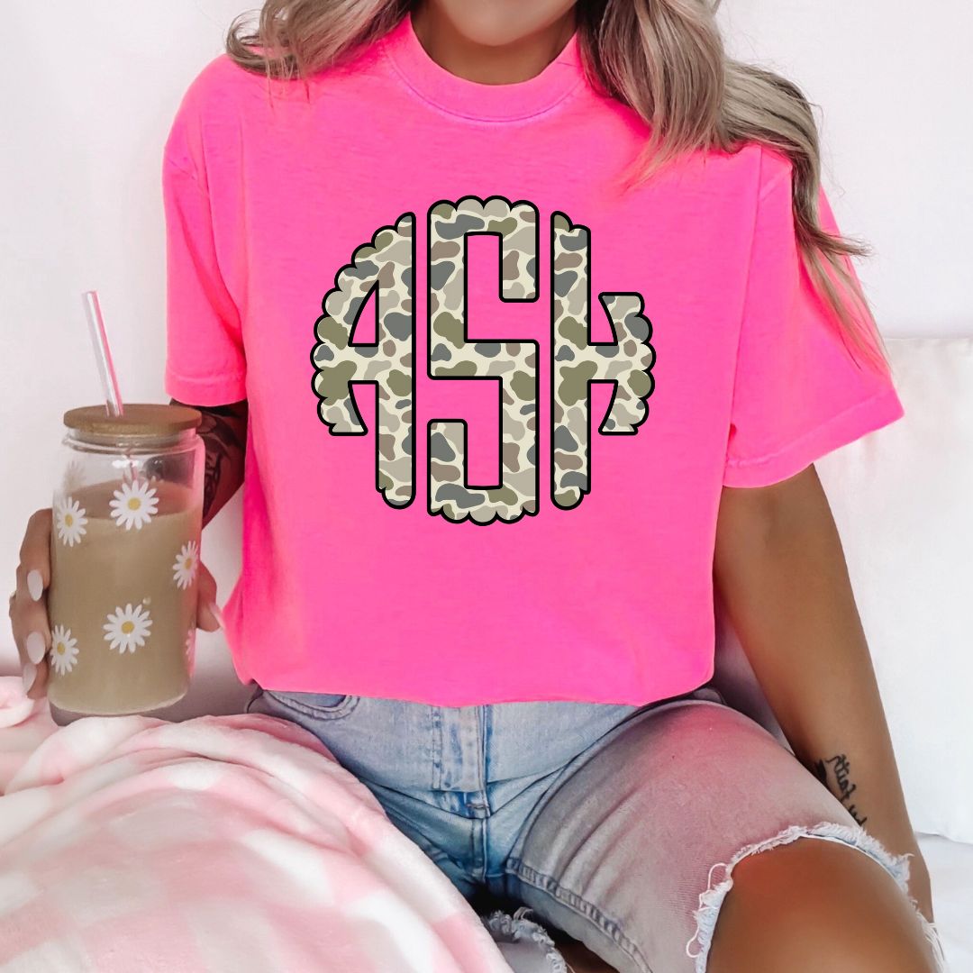 Adult Monogram Old School Camo Tee & Sweatshirt