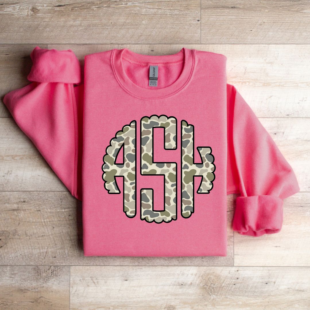 Adult Monogram Old School Camo Tee & Sweatshirt