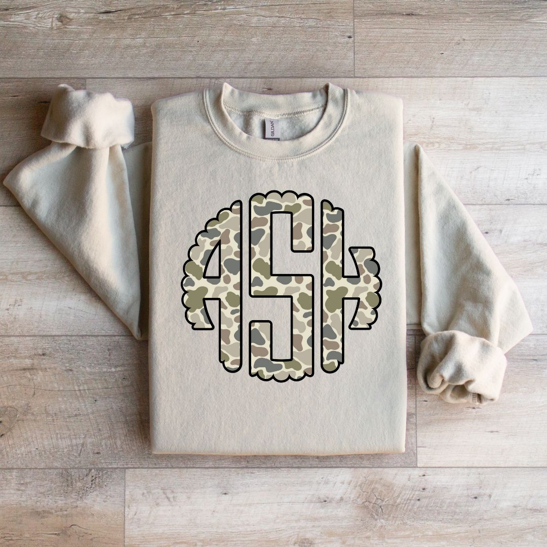 Adult Monogram Old School Camo Tee & Sweatshirt
