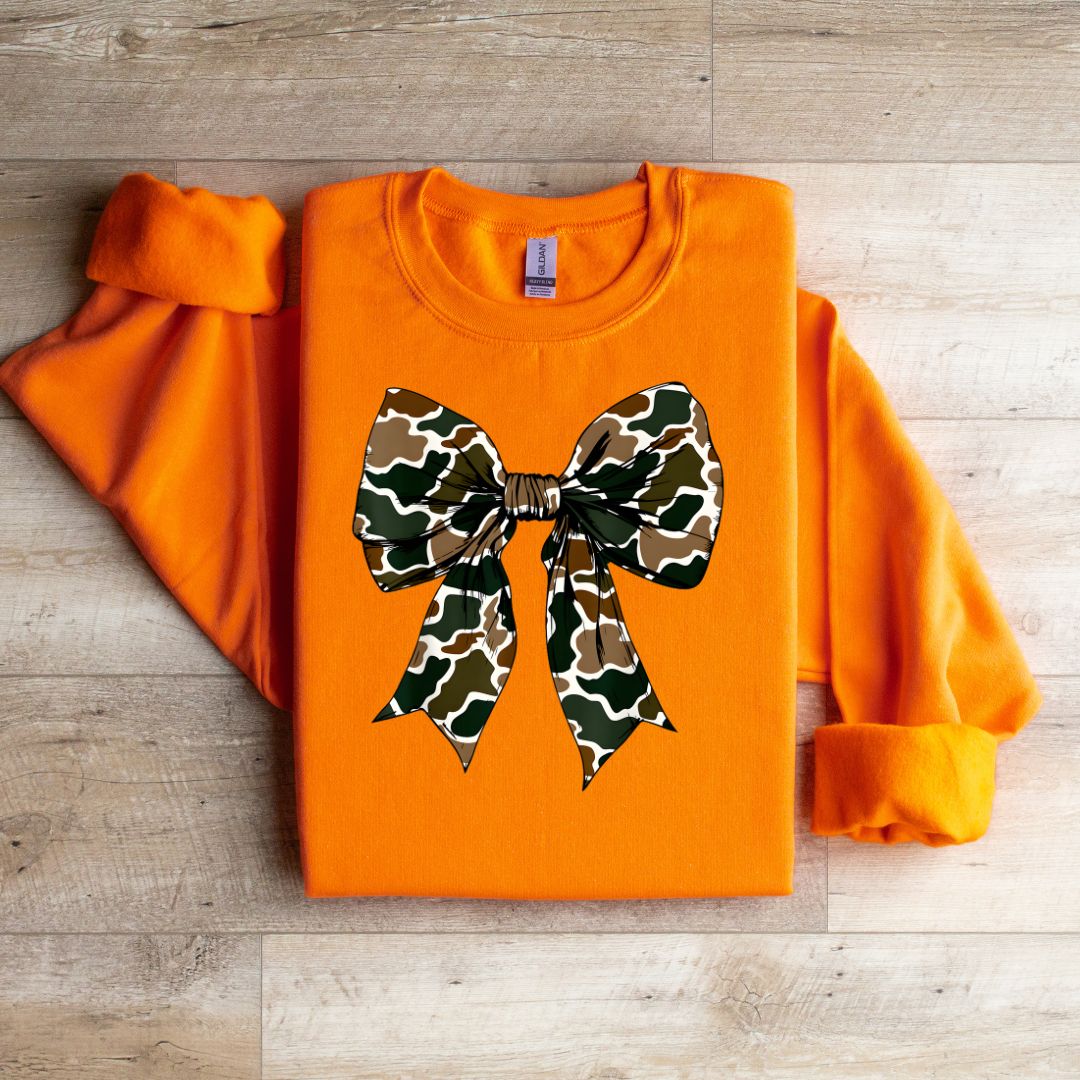 Adult Old School Camo Bow Tee & Sweatshirt