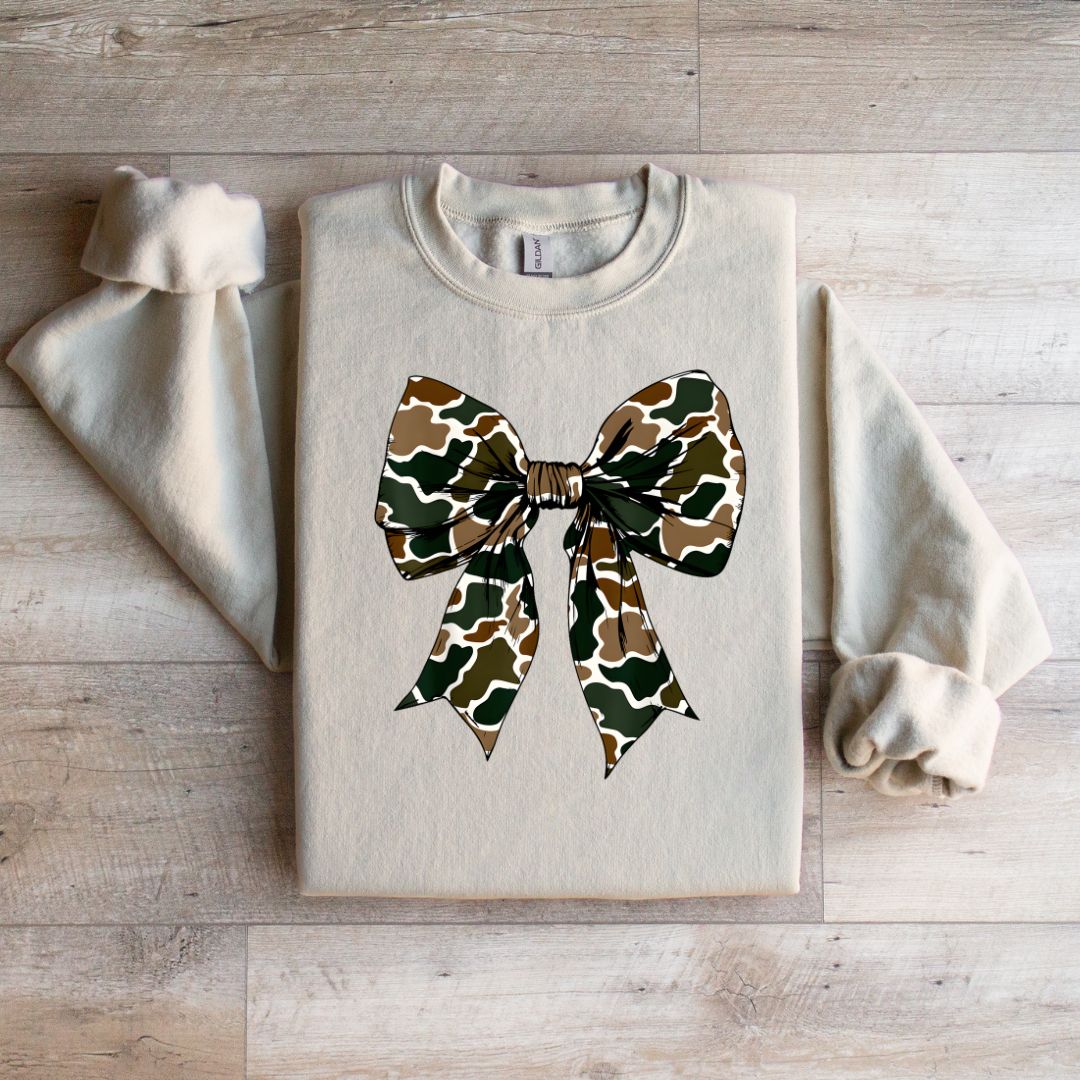 Adult Old School Camo Bow Tee & Sweatshirt