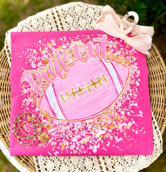 Pink Out Football Splatter Adult +Youth
