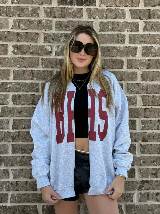 CUSTOM** Varsity Split Sweatshirt Cardigan