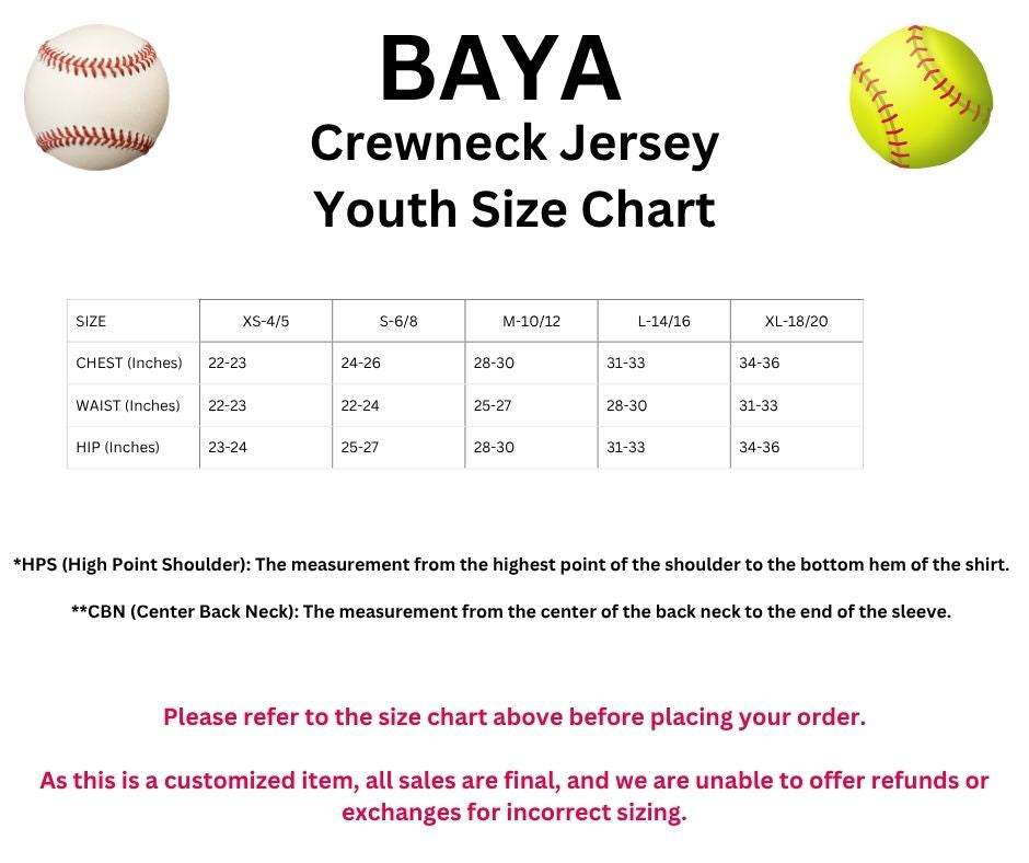 BAYA Personalized Jersey *Minimum Turn around Time: 10 business days