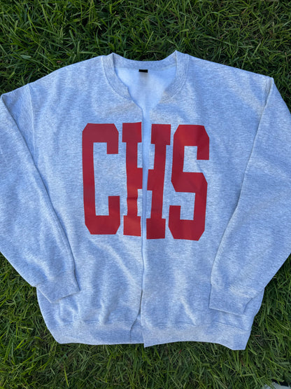 Varsity Split Sweatshirt Cardigan-BHS,CHS,LHS