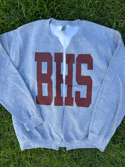 Varsity Split Sweatshirt Cardigan-BHS,CHS,LHS