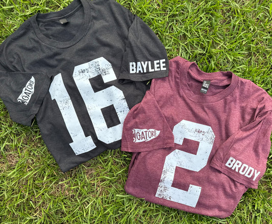 Adult Custom Number, Name and Mascot Tee