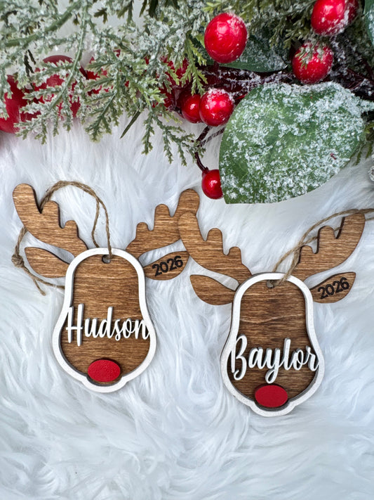 Personalized Reindeer Ornament