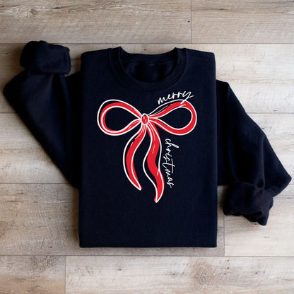 Adult Merry Christmas Bow-White