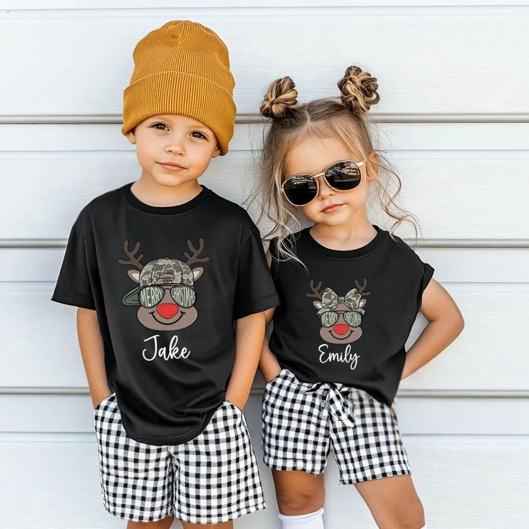 Personalized Christmas Reindeer Shirt