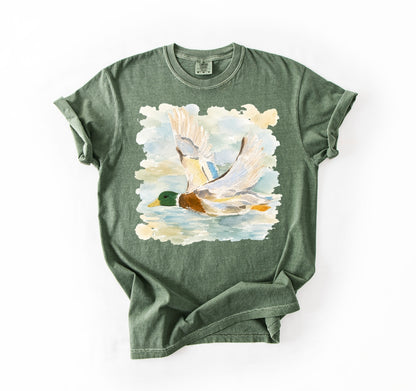 Watercolor Duck Tee or Crewneck