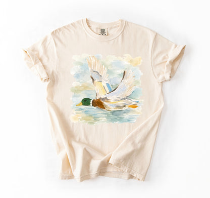 Watercolor Duck Tee or Crewneck