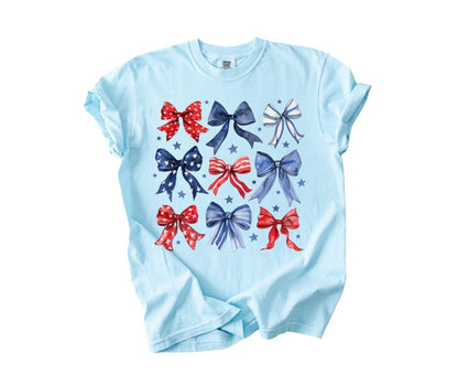 Red, White and Blue Bows Adult + Youth Shirt