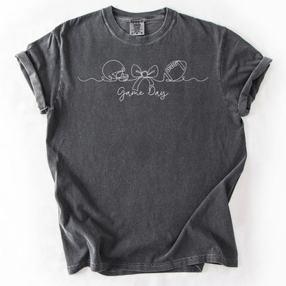 Game Day Football Bow Adult Shirt
