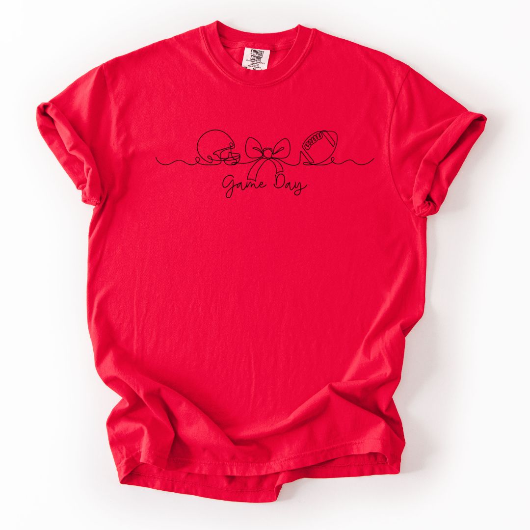Game Day Football Bow Adult Shirt