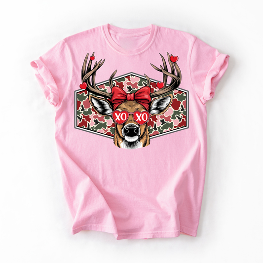 Valentine Deer With Bow Shirt