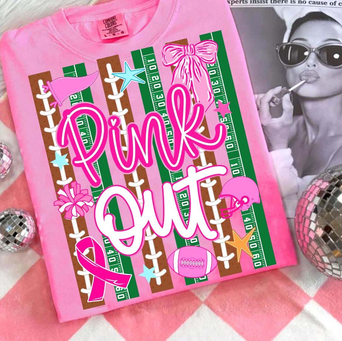 Pink Out Football Shirt Adult +Youth