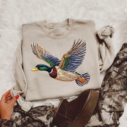 Faux Rhinestone Mallard Duck Shirt