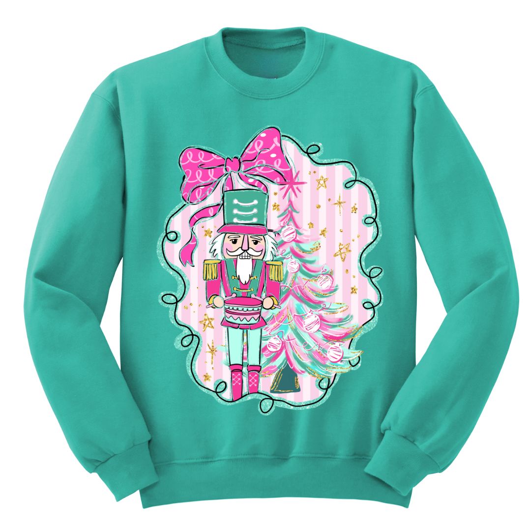 Adult Colorful Pink & Teal Nutcracker