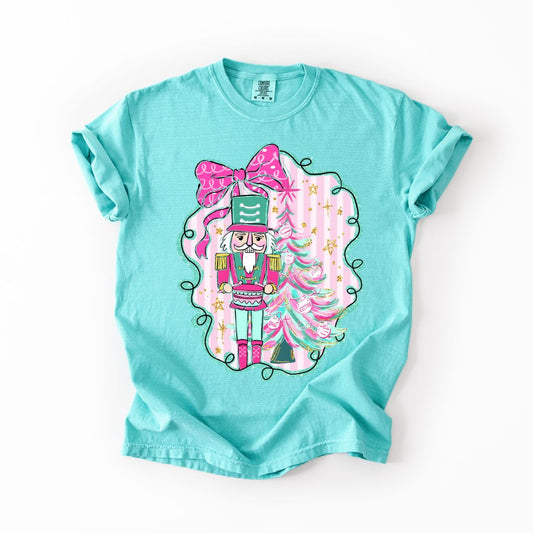 Adult Colorful Pink & Teal Nutcracker