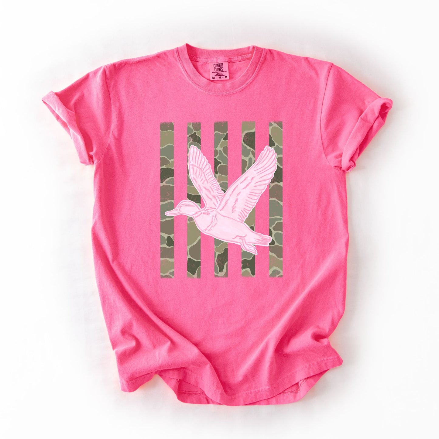 Pink Duck Camo Stripes Tee Adult + Youth