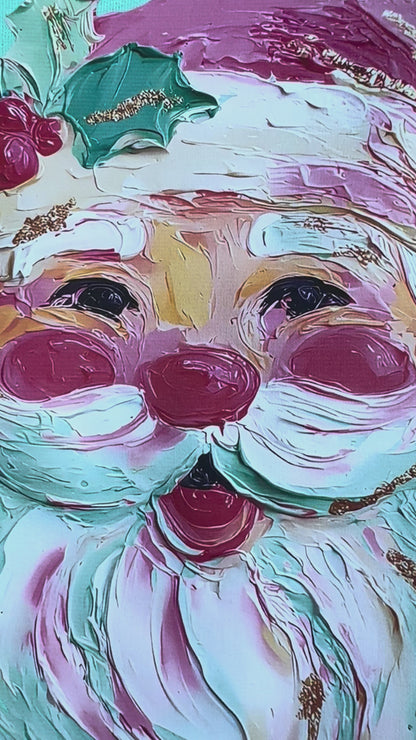 Adult Colorful Brushstroke Oil Santa