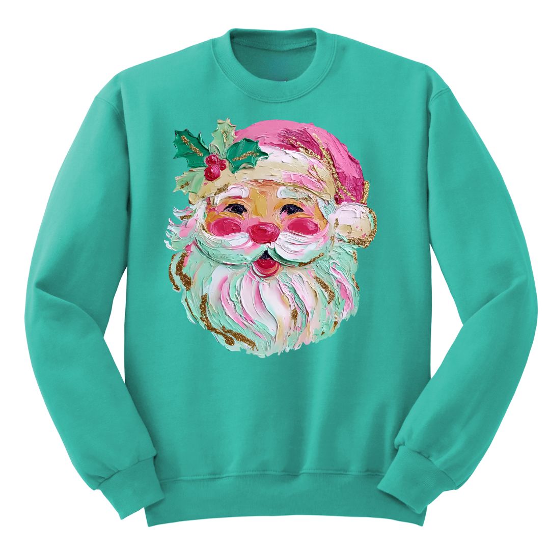 Adult Colorful Brushstroke Oil Santa