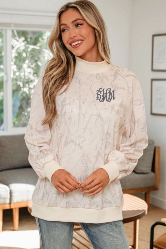Adult Monogram Camo Mockneck